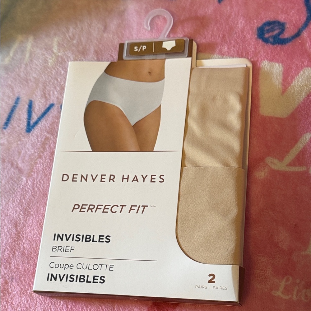 NWT Denver Hayes Perfect Fit Invisibles Briefs in Cream size small